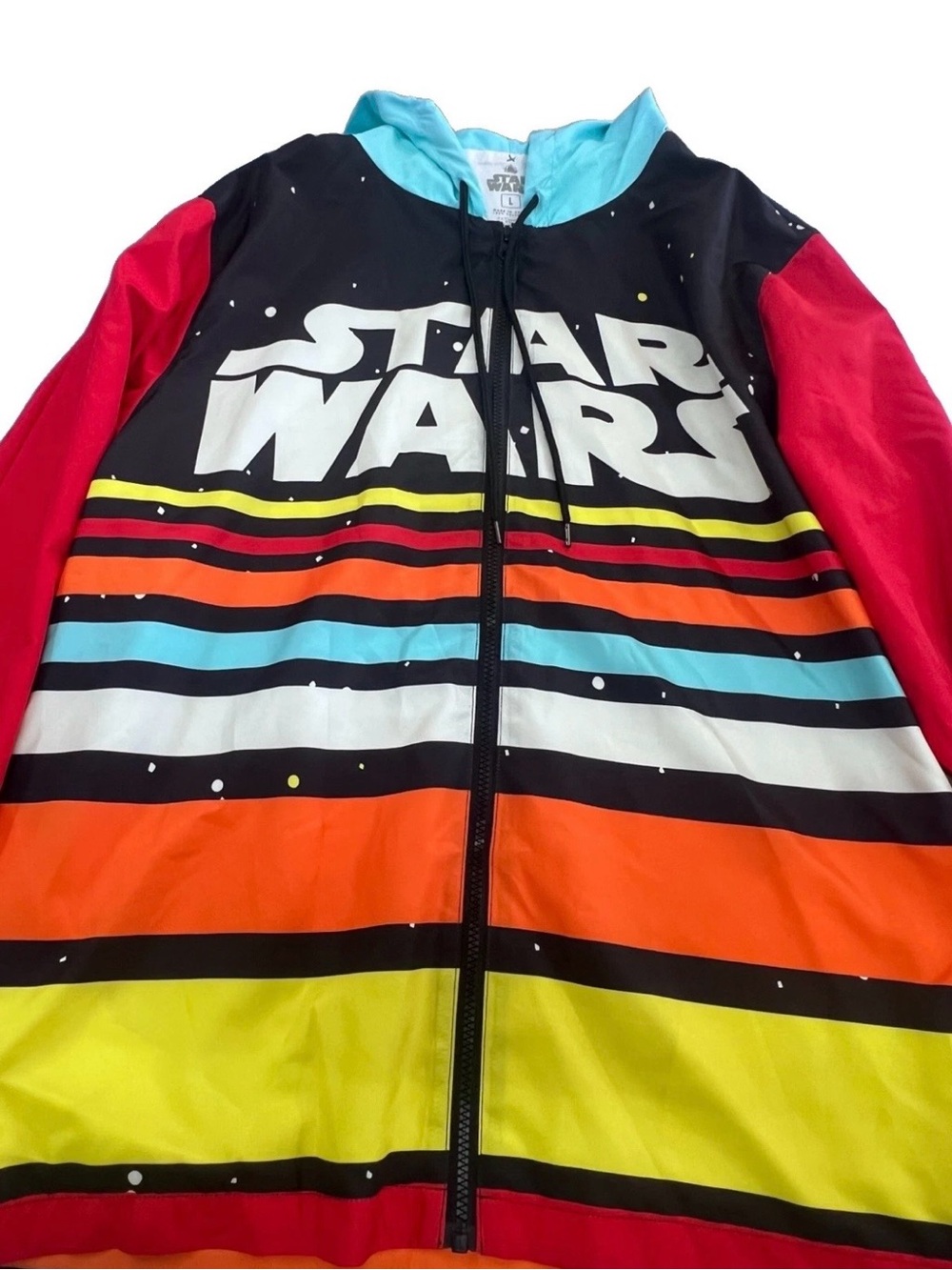 Star Wars Colorblock Zip-Up Jacket in Black, Red, Orange, Yellow, Blue